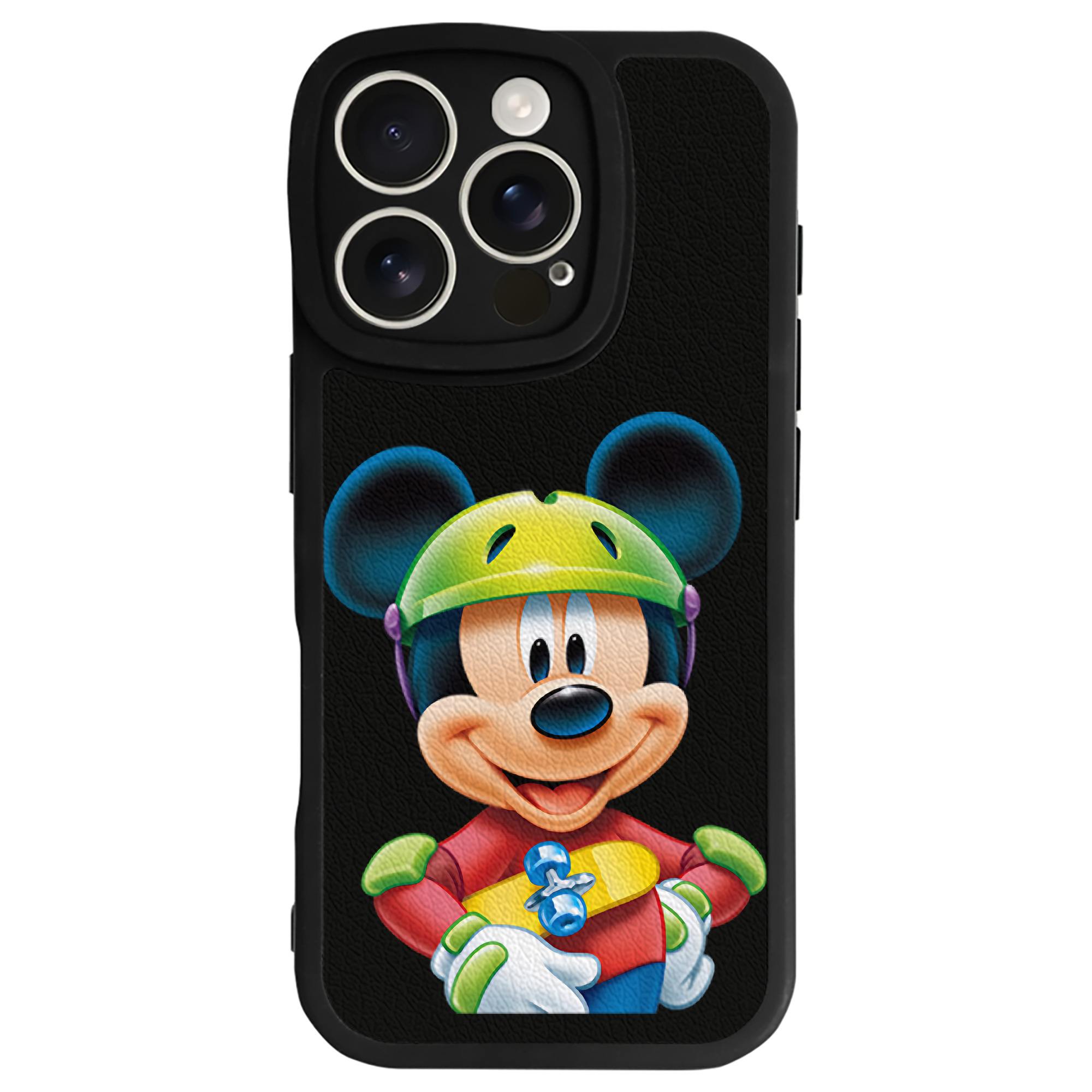 （画像用） ミッキーマウス Mickey Mouse 【iPhone 16シリーズ対応】シリコンスマホケース（レザー調） 材質：シリコン
